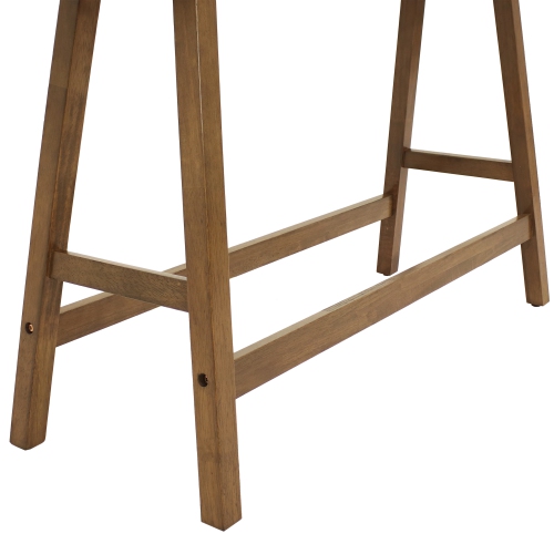 Sunnydaze Wooden Counter-Height Dining Bench with Cushion - Weathered Oak