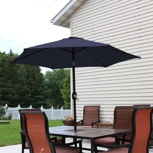 Sunnydaze 7.5 ft Aluminum Patio Umbrella with Tilt and Crank - Blue