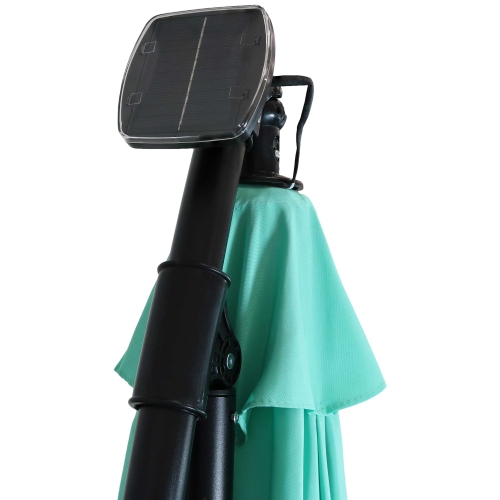 Sunnydaze 9.5 ft Solar Cantilever Offset Patio Umbrella - Seafoam