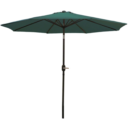 Parasol de patio en aluminium de 9 pi avec manivelle et inclinaison de Sunnydaze - Vert