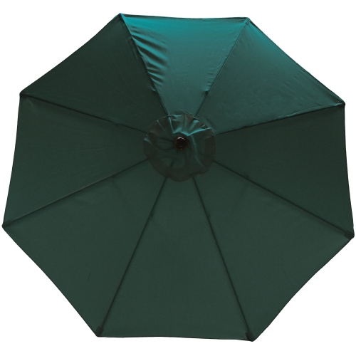 Parasol de patio en aluminium de 9 pi avec manivelle et inclinaison de Sunnydaze - Vert