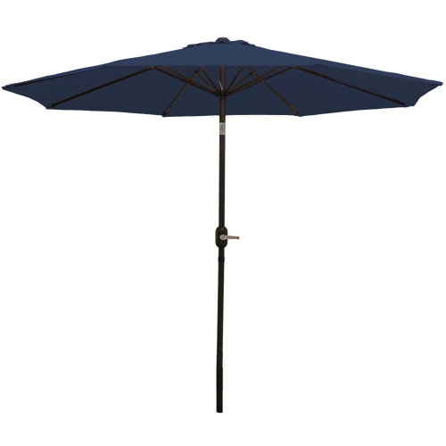 Sunnydaze 9 ft Aluminum Patio Umbrella with Tilt and Crank - Navy Blue
