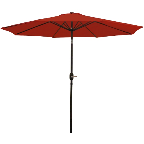 Sunnydaze 9 ft Aluminum Patio Umbrella with Tilt and Crank - Burnt Orange