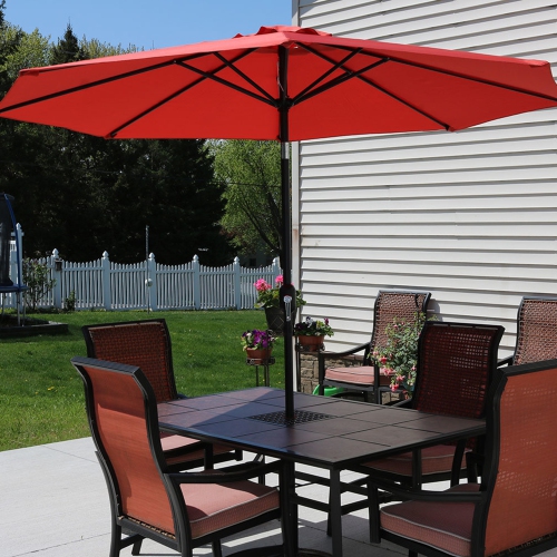 Sunnydaze 9 ft Aluminum Patio Umbrella with Tilt and Crank - Burnt Orange
