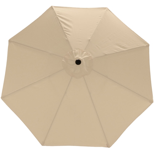 Sunnydaze – Parasol de patio en aluminium avec bascule et manivelle – beige – 9 pieds