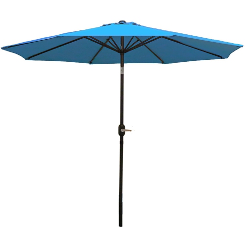 Sunnydaze 9 ft Aluminum Patio Umbrella with Tilt and Crank - Turquoise