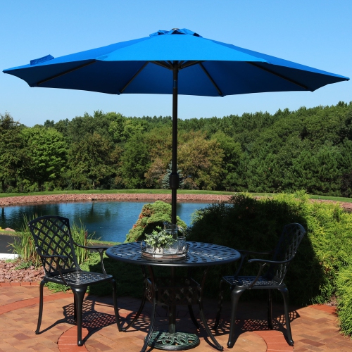Sunnydaze 9 ft Sunbrella Patio Umbrella with Tilt and Crank - Pacific Blue
