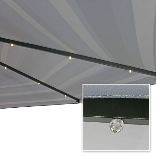 Sunnydaze 9 ft Solar Patio Umbrella with Lights, Tilt, and Crank - Catalina