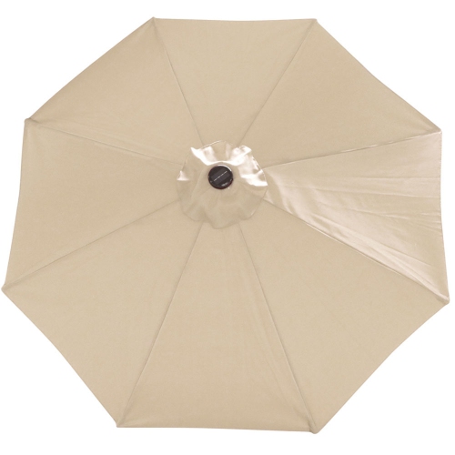 Sunnydaze 9 ft Solar Aluminum Patio Umbrella with Tilt and Crank - Beige