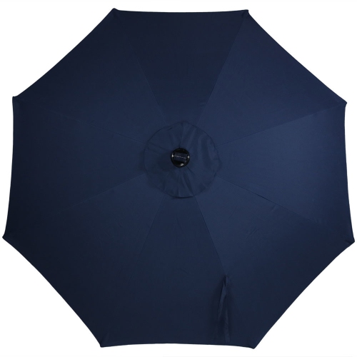 Parasol de patio solaire de 9 pi en aluminium avec manivelle et inclinaison de Sunnydaze - Bleu marine