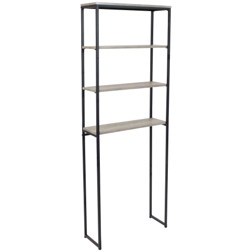 SUNNYDAZE DECOR  Sunnydaze 4-Tier Industrial Over-The-Toilet Storage Shelf - Oak In Gray