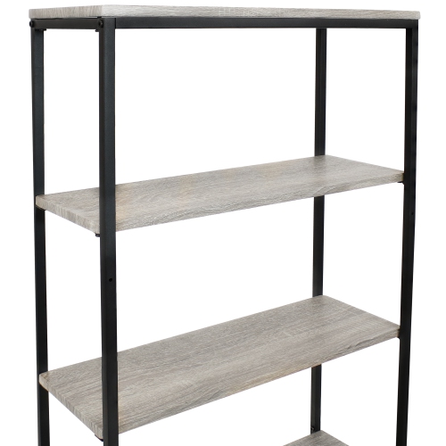 Sunnydaze 4-Tier Industrial Over-the-Toilet Storage Shelf - Oak Gray