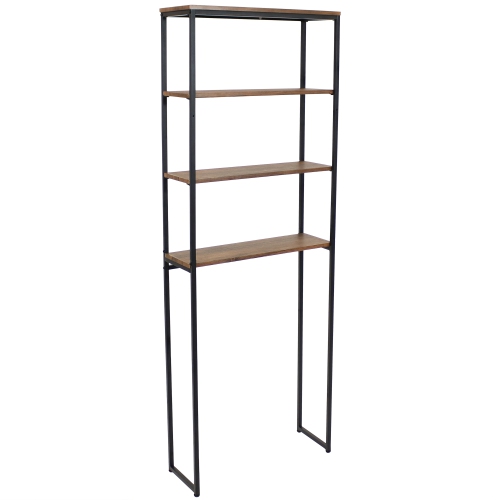 SUNNYDAZE DECOR  Sunnydaze 4-Tier Industrial Over-The-Toilet Storage Shelf - Teak