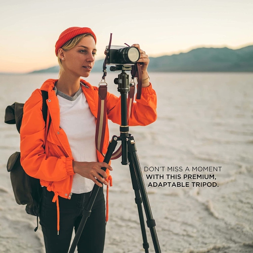 KODAK Photo Gear 63” Tripod & Monopod, 2-in-1 Camera Stand with Ball Head & Remote Control, Black