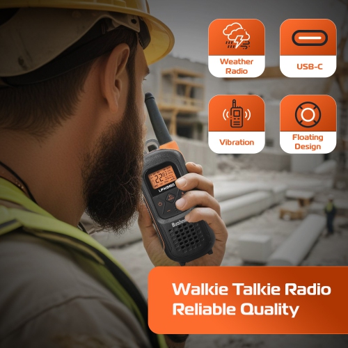 Bushnell Adventure 68KM Floating Two Way Radios - Waterproof IP67 Marine FRS 2 Watt Long Range Rechargeable Walkie Talkie, 2 Pack | LPX650