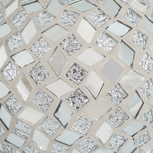 Sunnydaze Mirrored Diamond Mosaic Gazing Globe - 10 in - Gray - Set of 2