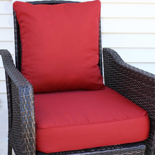 Sunnydaze Indoor/Outdoor Polyester Back and Seat Cushions - Red