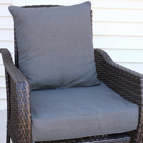 Sunnydaze Indoor/Outdoor Polyester Back and Seat Cushions - Gray
