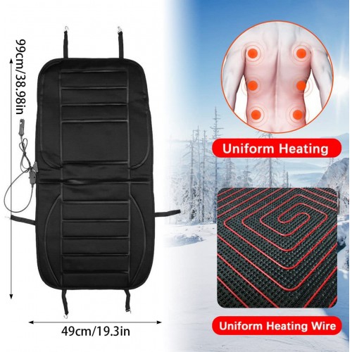 Audew 12V Cigarette Lighter Powered Car Heated Seat Cushion