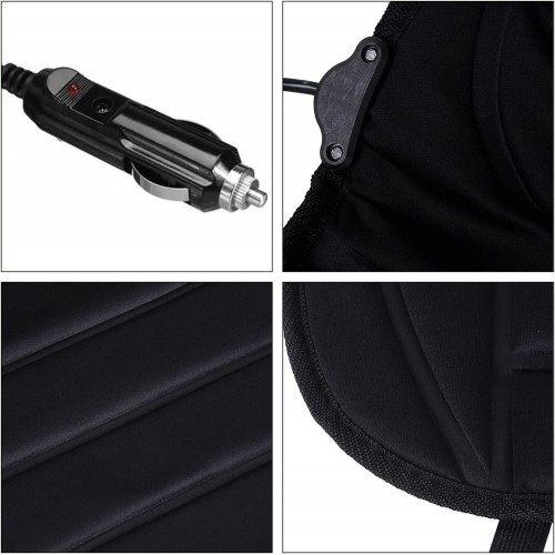 Audew 12V Cigarette Lighter Powered Car Heated Seat Cushion