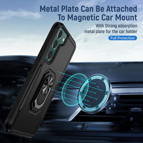 【CSmart】 Étui de béquille magnétique résistant aux chocs avec support de bague pour Samsung Galaxy S23, Sarcelle