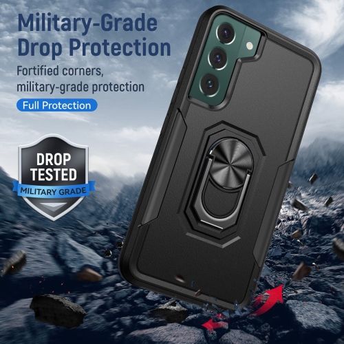 【CSmart】 Étui de béquille magnétique résistant aux chocs avec support de bague pour Samsung Galaxy S23, Sarcelle