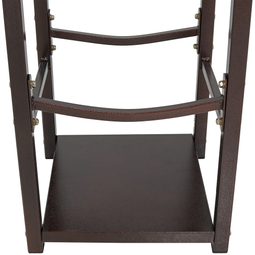 Support à bûches en acier Sunnydaze avec porte-outils, 32 po, bronze