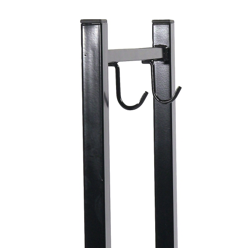 Support à bûches en acier Sunnydaze avec porte-outils, 32 po, bois de feu - noir