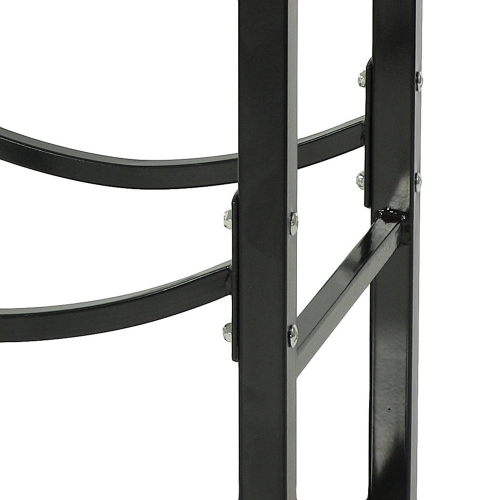 Support à bûches en acier Sunnydaze avec porte-outils, 32 po, bois de feu - noir