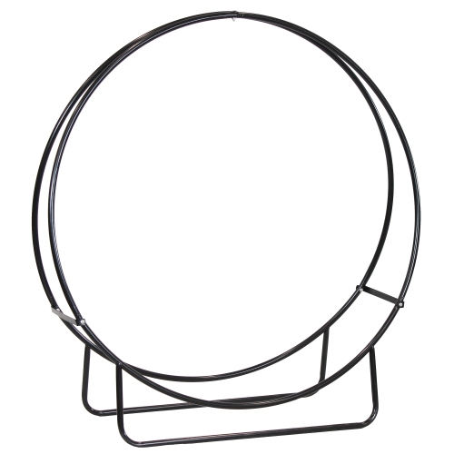 Sunnydaze – Support circulaire en bois de feu en acier thermolaqué noir, 48 po