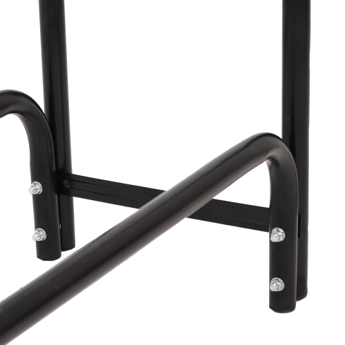 Sunnydaze 8 ft Powder-Coated Steel Firewood Log Rack and Black Cover