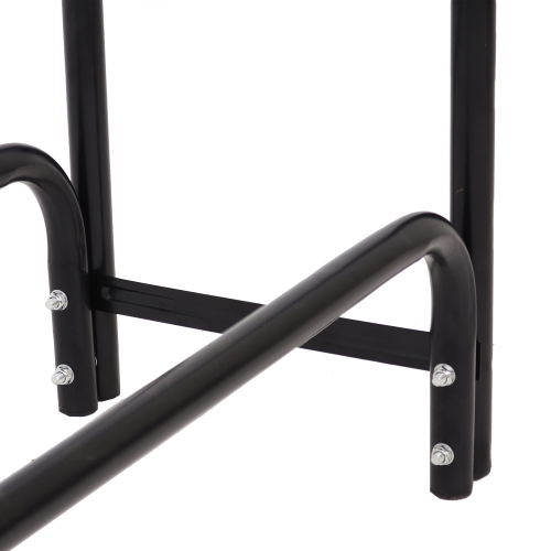 Sunnydaze – Support à bûches en acier au fini pulvérisé avec couvercle noir, 4 pi