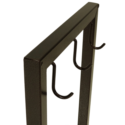 Sunnydaze 30 in Steel Firewood Log Rack with Fireplace Tool Hooks - Bronze