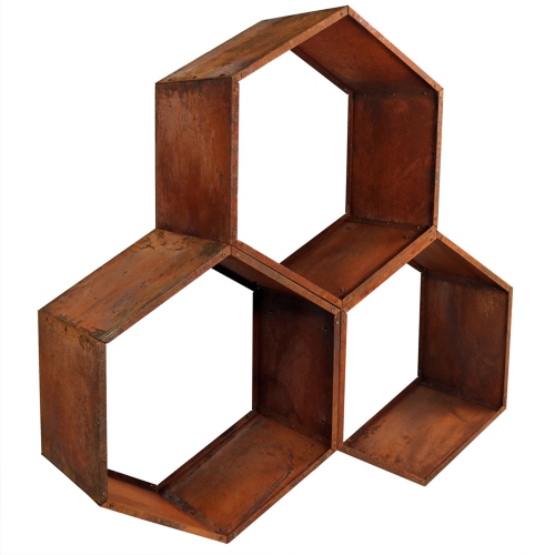 SUNNYDAZE DECOR  Sunnydaze 30 In Hexagon Rustic Honeycomb Firewood Log Rack - Set Of 3 Great purchase