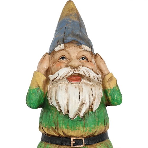 Sunnydaze Hear No Evil, Speak No Evil and See No Evil Garden Gnomes - 12 in