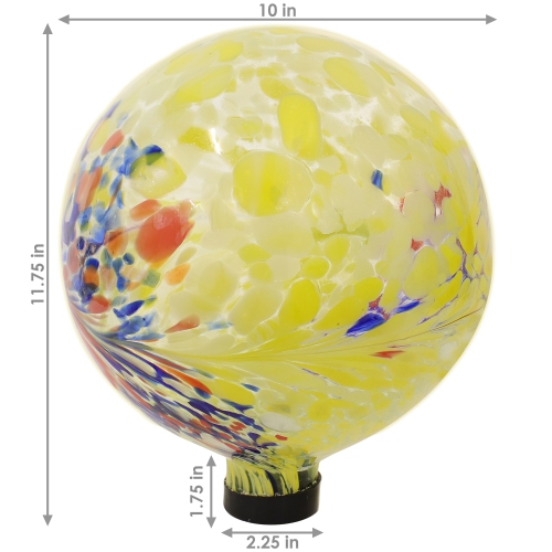 Sunnydaze Bright Summer Burst Glass Gazing Globe - 10 in
