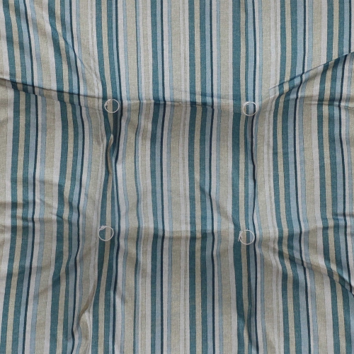 Sunnydaze Outdoor Square Tufted Seat Cushion - Neutral Stripes - Set of 2