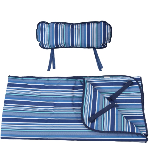 Sunnydaze Outdoor Polyester Hammock Pad and Pillow Set - Breakwater Stripe