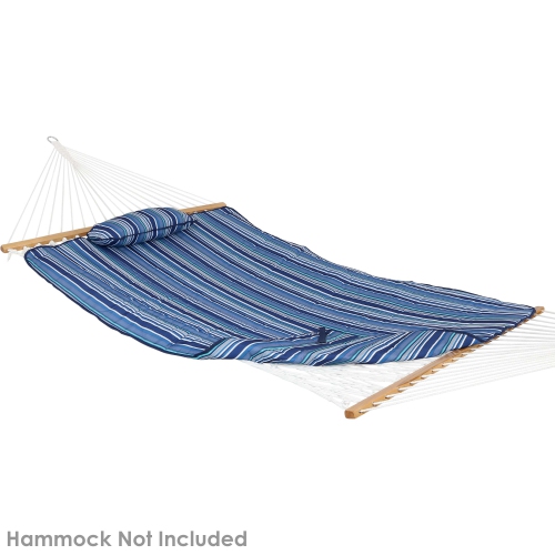 Sunnydaze Outdoor Polyester Hammock Pad and Pillow Set - Breakwater Stripe