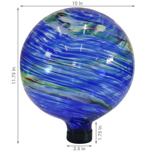 Sunnydaze Northern Lights Glass Gazing Globe - 10 in