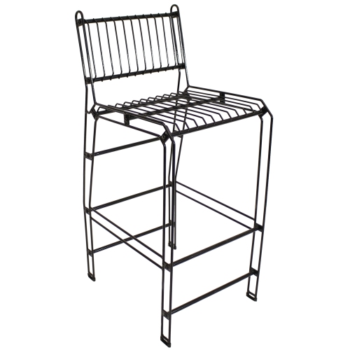 SUNNYDAZE DECOR  Sunnydaze Indoor/outdoor Steel Wire Bar-Height Chair - In Black