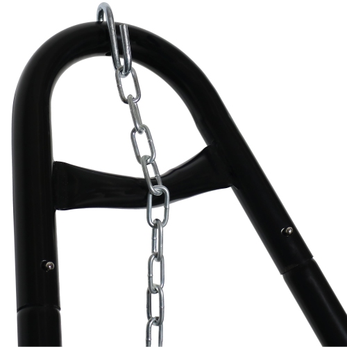 Sunnydaze Powder-Coated Steel Universal Hammock Stand - Black - 124 in