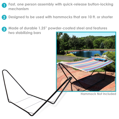 Sunnydaze Powder-Coated Steel Portable Hammock Stand - 10 ft