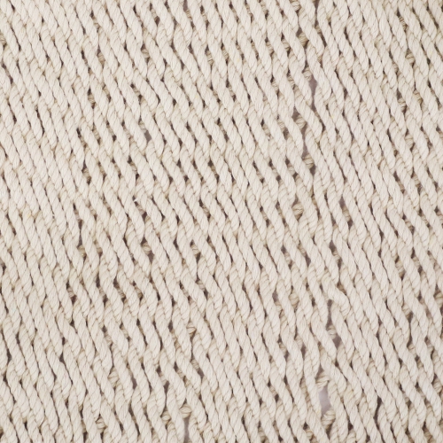 Sunnydaze 2-Person Woven Hammock with Spreader Bars and Fringe - White