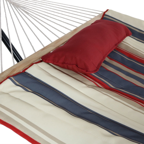 Sunnydaze Large Rope Hammock with Steel Stand and Pad/Pillow - Modern Lines