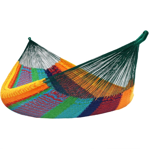 SUNNYDAZE DECOR  Sunnydaze 2-Person Cotton And Nylon Woven Fabric Hammock - Multi-Color Love it!