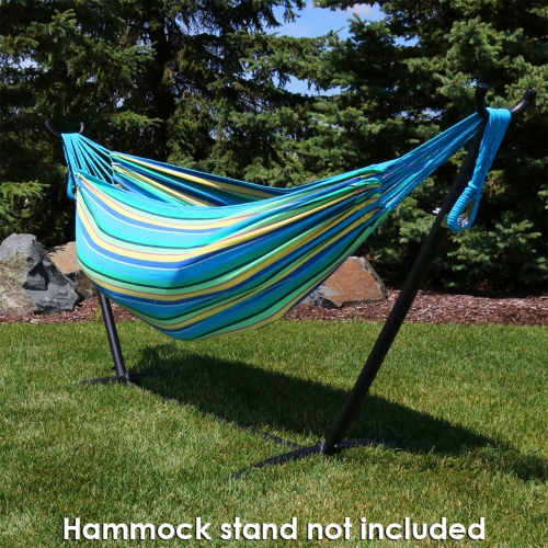 Sunnydaze 2-Person Woven Cotton Brazilian Hammock - Sea Grass