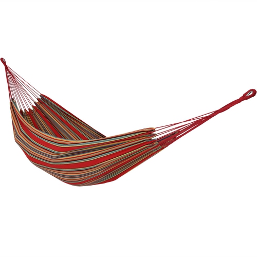Sunnydaze 2-Person Woven Cotton Hammock with Carrying Case - Sunset