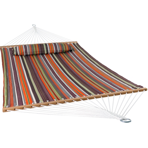 SUNNYDAZE DECOR  Sunnydaze Large Quilted Hammock With Spreader Bars And Pillow - Sunset