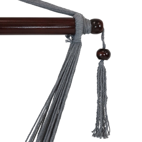 Sunnydaze Extra Large Polyester Rope Hammock Chair with Spreader Bar - Gray
